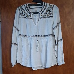 Knox Rose White Floral Embroidered Blouse